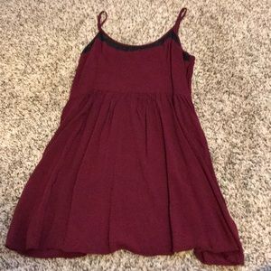 Maroon dress/tunic with black sheer detailing